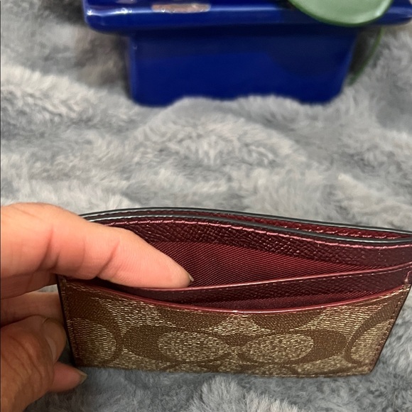Coach Metallic Pink and Brown Card Holder EUC retail $78 - Picture 5 of 5
